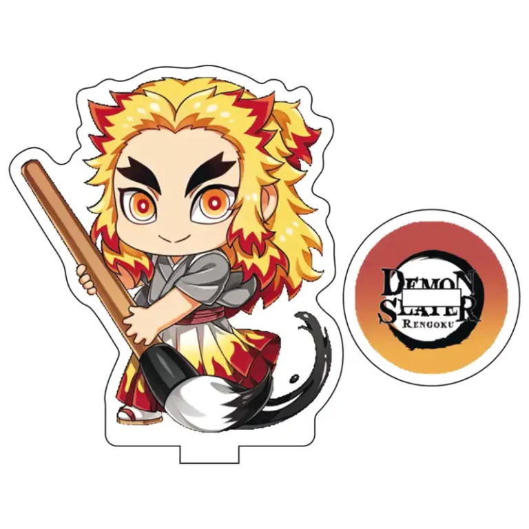 Акрилова міні фігурка Kyojuro Rengoku з аніме Demon Slayer / Kimetsu no Yaiba. Акриловий міні стенд Кьоджуро Ренгоку Клинок, який знищує демонів
