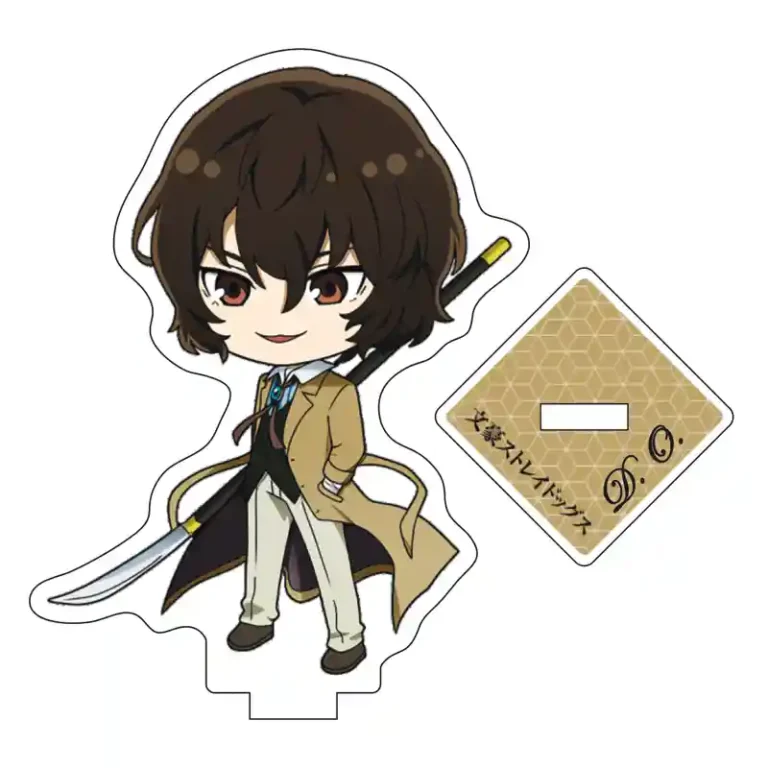 Акрилова міні фігурка Osamu Dazai з аніме Bungou Stray Dogs. Акриловий міні стенд Осаму Дазай Літературні генії Бродячі Пси
