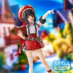 Фігурка Меґумін Luminasta від SEGA впевнено стоїть з книгою заклинань, оригінальна статуетка з аніме KonoSuba зображення приближено збоку