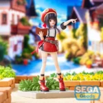 Фігурка Меґумін Luminasta від SEGA впевнено стоїть з книгою заклинань, оригінальна статуетка з аніме KonoSuba зображення віддалено збоку