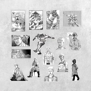 Стікерпак Reiner Braun: набір з 15 унікальних наліпок з Броньованим Титаном з Attack on Titan.